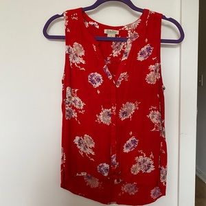 Lucky Brand Red Floral Tank Top